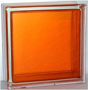 Стеклоблок "Гладкий" оранжевый окраш. внутри 19*19*8см. Glass Block Orange 1919/8 Clearview