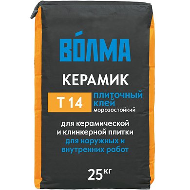 ВОЛМА-КЕРАМИК. Плиточный клей для наружних и внутренних работ, 25 кг