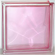 Стеклоблок "Волна" розовый окраш. в массе 19*19*8см.Glass Block Pink 1919/8 Wave