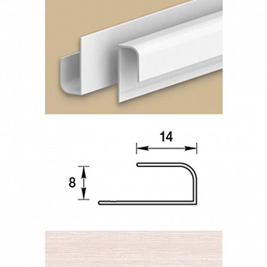 Профиль "L" для панелей 8 мм, длина 3,0 м, Идеал, Санни, Лиственница кремовая