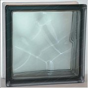 Стеклоблок "Волна" графит окраш. в массе 19*19*8см.Glass Block Grey 1919/8 Wave