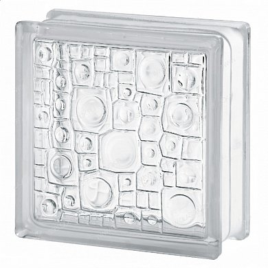 Стеклоблок "Губка" бесцвет.19*19*8см. Glass Block Clear 1919/8 Sponge