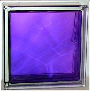 Стеклоблок "Волна" аметист окраш. внутри 19*19*8см.Glass Block Amethyst 1919/8 Wave