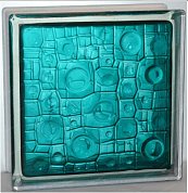 Стеклоблок "Губка" морская волна окраш. внутри 19*19*8см. Glass Block Sea 1919/8 Sponge