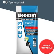 Церезит CE 33 / 2 кг. Затирка цементная для швов до 6 мм. "88 Темно-синий"