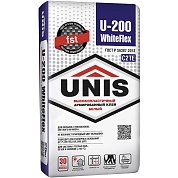 U-200 WhiteFlex. Белый высокопластичный армированный клей, 25 кг. Unis