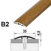 Порог-стык 35*  900мм алюминий (188 Дуб шато)  В2