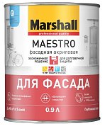 Краска Маэстро фасад. акрил. BW&nbsp;&nbsp;0,9л Маршал