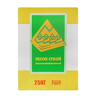 Песок кварцевый желтый мытый фракционнный (0,16-0,63 мм) 25кг
