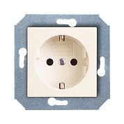 Механизм розетки&nbsp;&nbsp;с БЗК,с узлом защиты от проник.,16А/250V(с накл),цвет бежевый CITY