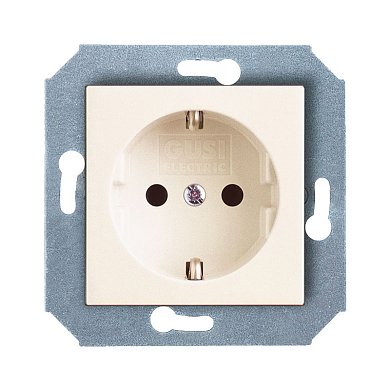 Механизм розетки&nbsp;&nbsp;с БЗК,с узлом защиты от проник.,16А/250V(с накл),цвет бежевый CITY