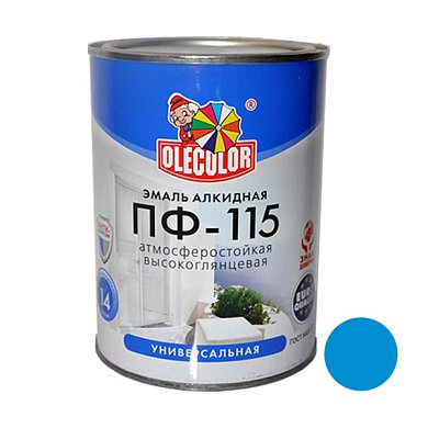 Эмаль алк. ПФ-115 Голубая&nbsp;&nbsp;1,8кг "Олеколор" 
