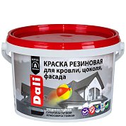 Краска резиновая для кровли, цоколя, фасада коричневая 12кг "DALI"