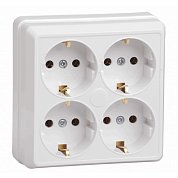 Розетка ОКТАВА 4 о/п с з/к 16А РС24-3-ОБ белый ИЭК