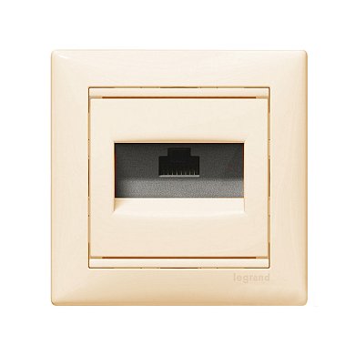 Розетка 1-ая РС с фиксаторами слоновая кость&nbsp;&nbsp;VALENA