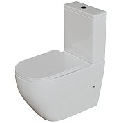 Унитаз компакт безободковый NEOTornado гор., ниж., 2-кн.арм., сид. дюр., м/л, белый глянец