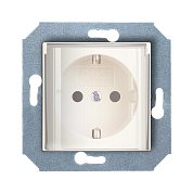 Механизм розетки&nbsp;&nbsp;с БЗК,с откидыв. прозр. крышкой,узлом защиты от проник,16А/250V,цвет бежевый CITY