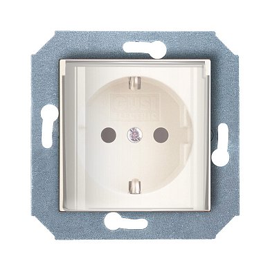 Механизм розетки&nbsp;&nbsp;с БЗК,с откидыв. прозр. крышкой,узлом защиты от проник,16А/250V,цвет бежевый CITY