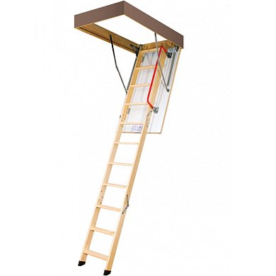 Деревянная чердачная лестница "LWK" 70*120*280 (белый люк,поручень)
