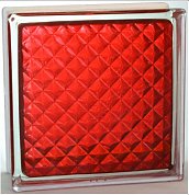 Стеклоблок "Инка" рубиновый окраш. внутри 19*19*8см. Glass Block Ruby 1919/8 Inca