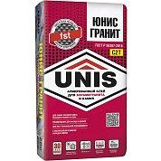 ЮНИС ГРАНИТ. Армированный клей для керамогранита и камня большого размера и веса, 25 кг. Unis
