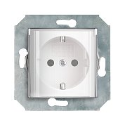 Механизм розетки&nbsp;&nbsp;с БЗК,с откидыв. прозр. крышкой,узлом защиты от проник,16А/250V,цвет белый CITY