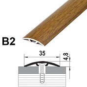 Порог-стык 35*&nbsp;&nbsp;900мм алюминий (102 Ольха серая)&nbsp;&nbsp;В2
