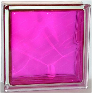 Стеклоблок "Волна" малиновый окраш. внутри 19*19*8см.Glass Block Grimson 1919/8 Wave