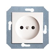 Механизм розетки&nbsp;&nbsp;без БЗК,16А/250V(с накл),цвет белый CITY