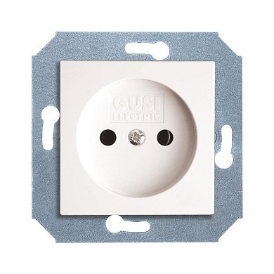 Механизм розетки&nbsp;&nbsp;без БЗК,16А/250V(с накл),цвет белый CITY