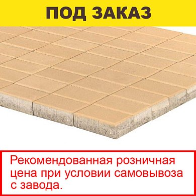 Плитка тротуарная BRAER, "Прямоугольник",&nbsp;&nbsp;200*100*60мм, песочный (12,96 кв.м) 648шт.