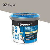 CE 40. Затирка цементная водоотталкивающая для швов до 10 мм, 1кг. ''07 Серый''. Церезит