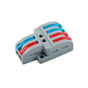 Колодка клеммная СМК c рычагом, разветвительная 2х4. GENERAL