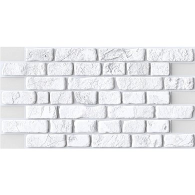 Панели ПВХ&nbsp;&nbsp;Кирпич ретро белый&nbsp;&nbsp;960*480*0,4 мм ДЕКОКАМ