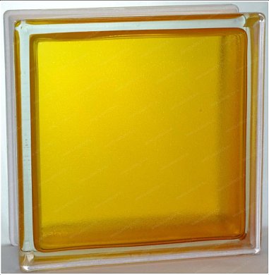 Стеклоблок "Арктика" медовый окрашен. внутри 19*19*8см.Glass Block Honey 1919/8 Arctic