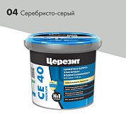 CE 40. Затирка цементная водоотталкивающая для швов до 10 мм, 1кг. ''04 Серебристо-серый''. Церезит 