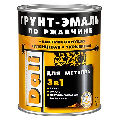 Грунт-эмаль по ржавчине Бронзовый Молотковая 2л "DALI"