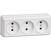 Розетка ОКТАВА 3 о/п без з/к 10А РС23-2-ОБ белый ИЭК