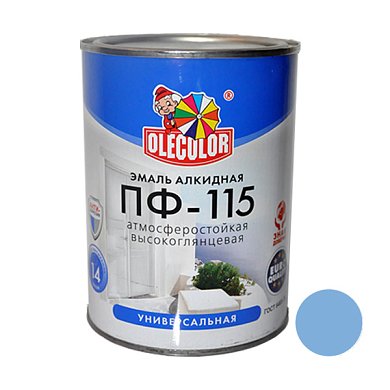 Эмаль алк. ПФ-115 Светло-голубая&nbsp;&nbsp;0,8кг "Олеколор" 