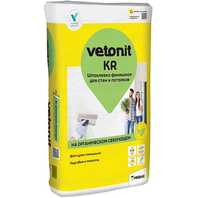 Vetonit KR. Шпаклевка финишная для стен и потолков, 20 кг 
