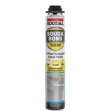 SOUDABOND TURBO. Строительный клей-пена, летняя формула, 750мл. Soudal 