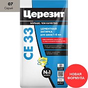 Церезит CE 33 / 5 кг. Затирка цементная для швов до 6 мм. "07 Серый"