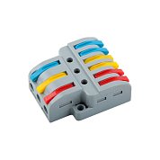 Колодка клеммная СМК c рычагом, разветвительная 3х6. GENERAL