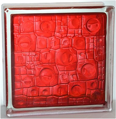 Стеклоблок "Губка" рубиновый окраш. внутри 19*19*8см. Glass Block Sea 1919/8 Sponge