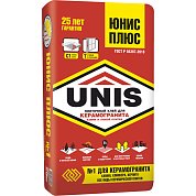 ЮНИС ПЛЮС. Усиленный армированный клей для всех видов плитки, 25 кг. Unis