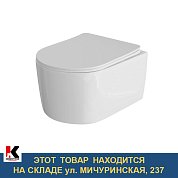 Унитаз подвесной "Wave Solo" безободковый, сиденье дюропласт микролифт белый глянец