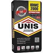 ЮНИС 2000. Клей армированный для плитки малого и среднего размера, 25 кг. Unis