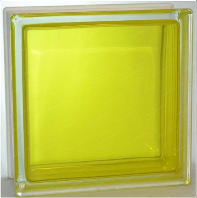 Стеклоблок "Гладкий" желтый окраш. внутри 19*19*8см. Glass Block Yellow 1919/8 Clearview