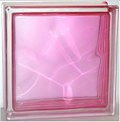 Стеклоблок "Волна" розовый окраш. внутри 19*19*8см.Glass Block Pink 1919/8 Wave