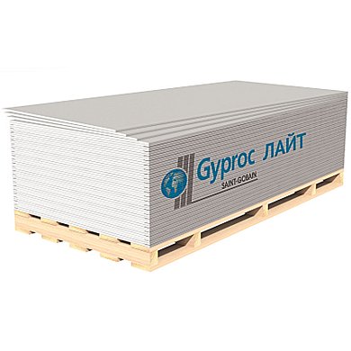 Гипоскартон ГКЛ Vetonit Gyproc&nbsp;&nbsp;9,5 мм&nbsp;&nbsp;&nbsp;&nbsp;Лайт (1,2 x 2,5 м)